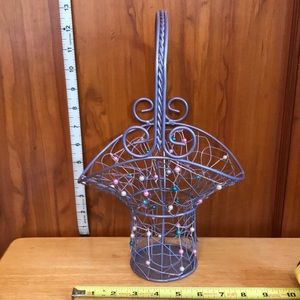 Purple Metal Basket w/beads